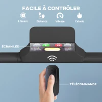 HOMCOM Tapis de course électrique pliant 2 en 1, 1-10 km/h, tapis de marche électrique avec télécommande 130 x 59 x 96 cm noir(m-6)