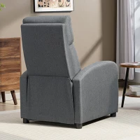 HOMCOM Poltrona Relax Imbottita e Reclinabile a 135° e Poggiapiedi in Tessuto, 69x87x100.5 cm, Grigio(m-9)