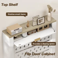 HOMCOM 78 x 19 cm Minimal Radiator Cover, with Drawer - White(m-4)