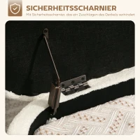 HOMCOM Aufbewahrungs-Hocker, Sitzhocker mit Deckel und Stauraum, Stahlbeine, Polsterhocker mit Fleece-Bezug, Cremeweiß(m-5)