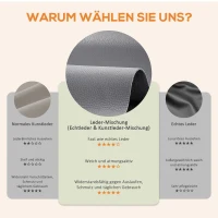 HOMCOM Massagesessel mit Rücklehnfunktion, Kunstleder, elektrisch verstellbar, Fußstütze, Seitentasche, Stahlrahmen, Grau(m-5)