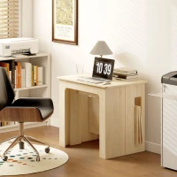 HOMCOM Esstisch, Klapptisch, ausziehbarer Küchentisch, Esszimmertisch, Spanplatten, 60-180 x 85 x 75 cm, Natur(m-9)