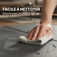 HOMCOM Tapis de gymnastique yoga pilates fitness pliable en 3 panneaux avec poignées revêtement synthétique 180 x 60 x 5cm gris(m-5)