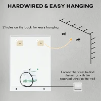 kleankin LED Bathroom Mirror with Lights and Shelf, Illuminated Makeup Mirror, Vanity Mirror with 3 Colour, Smart Touch, Anti-Fog(m-9)