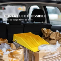HOMCOM Set 2 Rampe di Carico in Plastica per Auto con Capacità 3 Tonnellate e Superficie Antiscivolo, Giallo(m-7)