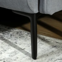 HOMCOM 2-Sitzer-Sofa, dicke Kissen, samtiger Bezug, Polstersofa, Schwarz(m-9)