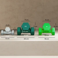 SPORTNOW Set de greutăți hexagonale, greutate totală de 18 kg, cu suport inclus, din oțel, metal și plastic, multicolor(m-3)