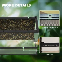 PawHut Terrario per rettili in vetro con ventilazione e sfondo effetto pietra, 50x30x35 cm, Nero(m-5)