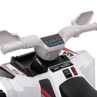 HOMCOM Quad Eléctrico para Niños 6V Quad para Niños de 18-36 Meses con Avance y Retroceso Velocidad de 2,5 km/h Blanco(m-8)