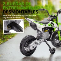 AIYAPLAY Moto Eléctrica para Niños de +3 Años con Batería 12V Música y Ruedas Auxiliares Carga 30 kg Verde(m-5)