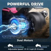 AIYAPLAY 12V Kids Electric Ride On Car with 3 Wheeler, MP3 Player, Horn, 2 Speeds, LED Lights for Boys & Girls Ages 3-8, Pink(m-4)