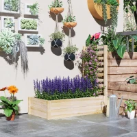 Outsunny Jardinière avec treillis bac à fleurs jardinière de jardin dim. 115L x 60l x 110H cm effet bois naturel(m-10)