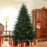 HOMCOM 7ft Artificial Spruce Christmas Tree - Green(m-10)