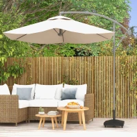 Outsunny Pied de parasol, Base de lestage carré en plastique HDPE 4 roulettes et poignée, capacité 21kg dim. 45L x 45l x 40H cm(m-10)