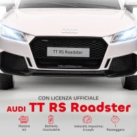 HOMCOM Macchina Elettrica per Bambini 3-5 Anni AUDI TT con Telecomando, Portiere Apribili e Fari LED, Bianco(m-4)