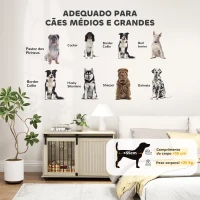 PawHut Móvel Gaiola para Cães com Rodas 2 Portas com Fecho para Cães Médios e Grandes 100x56x65 cm Carvalho(m-8)