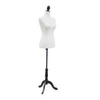 HOMCOM Mannequin-Torso, Kleiderpuppe, Schaufensterpuppe, Schaumstoff, Holz, Metall, Weiß