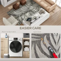 HOMCOM UV Resistant Indoor & Outdoor Area Rug, Easy-Cleaning Machine Washable Rug for Patio, Garden, Kitchen, Bathroom or Living Room, 230 x 160 cm, Grey(m-6)