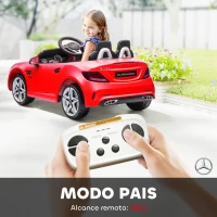 AIYAPLAY Carro Elétrico Mercedes SLC 300 12V com Controlo Remoto Faróis LED Música TF USB e Abertura da Porta 3-5km/h 107x62,5x44 cm Vermelho(m-5)