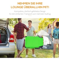 Outsunny Sonnenliege mit Gesichtsloch & Kissen, klappbar, wasserabweisender Bezug, Metallrahmen, Grün(m-8)