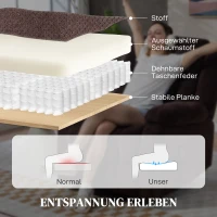 HOMCOM Massage-Sessel, 8 Vibrationspunkte, 5 Modi, Lendenheizung, verstellbar, drehbar, Polstersessel, Braun(m-7)