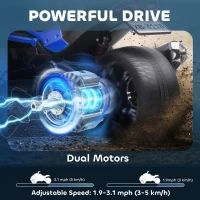 AIYAPLAY 12V Kids Electric Ride On Car with 3 Wheeler, MP3 Player, Horn, 2 Speeds, LED Lights for Boys & Girls Ages 3-8, Blue(m-4)