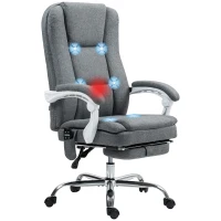 HOMCOM Six-Point Office Massage Chair, with Heat - Grey(m-10)