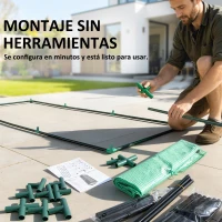 Outsunny Invernadero de Terraza Mini Invernadero 240x90x90 cm con Ventanas de Malla para Cultivar Verduras y Flores Verde(m-6)