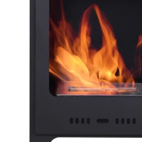 HOMCOM Freestanding Ethanol Fireplace, Bioethanol Fire with 0.9L Tank, 3 Hours Burning Time for Indoor, Black(m-10)