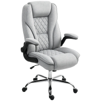 HOMCOM Fauteuil de bureau, chaise bureau ergonomique, hauteur réglable, accoudoirs relevables, 70 x 70 x 114-122 cm, gris
