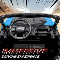 AIYAPLAY 24V Electric Ride on Car, 2-Seater Electric Car for Kids with Remote, Bluetooth, Soft Start, Suspension Spring, Blue(m-9)