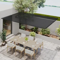 Outsunny Voile d'ombrage rectangulaire 3 x 2 m toile ombrage avec protection UV pour patio jardin terrasse extérieur balcon, noir(m-10)