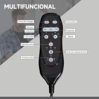 Vinsetto Silla de Oficina con 6 Puntos de Masaje Ajustable con Función de Calefacción Reposapiés Retráctil y Control Remoto Gris(m-8)