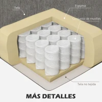 HOMCOM Sofá Esquinero en Forma de L Tapizado Poliéster Sofá Chaise Longue Reversible con 3 Cojines  186x130x84cm Marrón Topo(m-5)