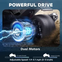 AIYAPLAY 12V Kids Electric Ride On Car with 3 Wheeler, MP3 Player, Horn, 2 Speeds, LED Lights for Boys & Girls Ages 3-8, Black(m-4)