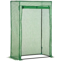 Outsunny Serre de jardin, serre de balcon, bâche renforcée PE, châssis en acier, porte zippée enroulable, 100 x 50 x 150 cm vert(m-12)