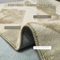 HOMCOM Covor Modern Hipoalergenic și Lavabil cu Efect 3D 230x160cm Galben(m-5)