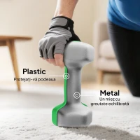 SPORTNOW Set de greutăți hexagonale, greutate totală de 18 kg, cu suport inclus, din oțel, metal și plastic, multicolor(m-6)