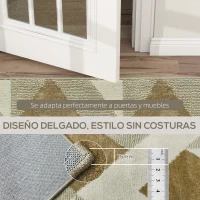 HOMCOM Alfombra Lavable en Lavadora Pelo Corto 170x120 cm Estilo Moderno Tapete para Sala de Estar Dormitorio Comedor Crema(m-8)