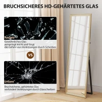 HOMCOM Ganzkörperspiegel, flexibel platzierbar, 160 x 50 cm, Goldton(m-7)