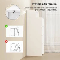 HOMCOM Cómoda para Dormitorio de 4 Cajones con Estación de Carga Puerto USB Puerto USB-C Estante Abierto 80x40x120 cm Blanco(m-7)
