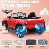 AIYAPLAY Coche Eléctrico para Niños de +3 Años MINI Concept Aceman con Bluetooth Mando a Distancia Motor Doble Rojo(m-8)