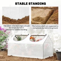 Outsunny Mini Greenhouse Portable Flower Planter Tomato Vegetable House for Garden Backyard with Zipper 120 x 60 x 60 cm, White(m-6)