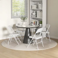 HOMCOM Lot de 4 chaises pliantes chaises de salle à manger portables cadre en acier dim. 45l x 46P x 78H cm blanc(m-10)