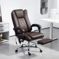 HOMCOM Executive Office Chair with 6-point Massage and Heat - Dark Brown(m-2)
