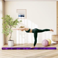 SPORTNOW Poutre gymnastique pliable 240 cm en velours, poutre d'équilibre avec fond antidérapant, pour enfants et adultes, violet(m-10)