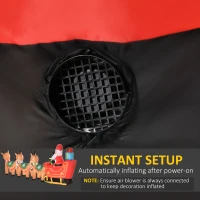 Nadmuchiwany Święty Mikołaj na saniach dekoracja 1,3 m z oświetleniem(m-6)