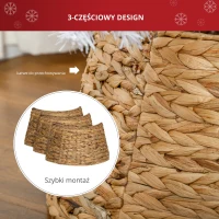 HOMCOM Osłona na stojak do choinki, rustykalna, wzór plecionki, wodna hiacynta, wzmocnienie metalowe(m-6)