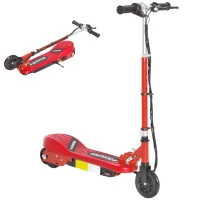 HOMCOM Folding Electric Kids Scooter Ride on Age 7-14, Red/Black(m-1)