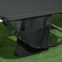 Outsunny Espreguiçadeira de jardim, espreguiçadeira com abertura acolchoada para o rosto, cama de massagem para exterior, bolso lateral, tecido, metal, Preto(m-5)